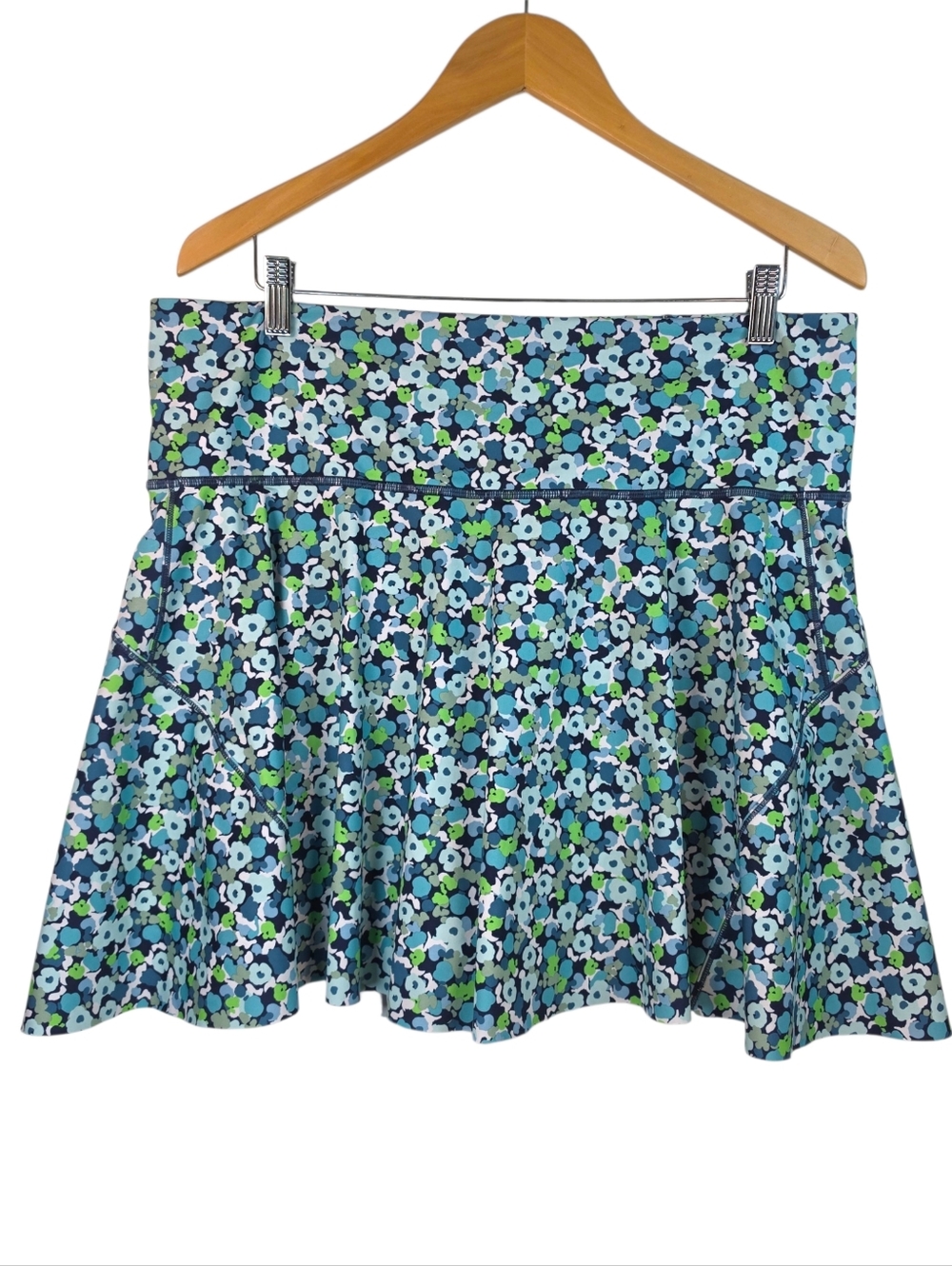 Athleta Ace Print Tennis Skort Volley Floral Golf Green 1X Pickleball Activewear